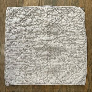 Restoration Hardware Belgian Linen Diamond Stitch Euro Pillow Sham Gray 26x26